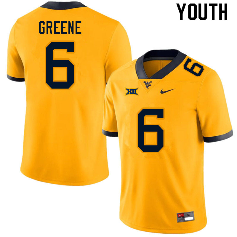 NCAA Youth Garrett Greene West Virginia Mountaineers Gold #6 Nike Stitched Football College Authentic Jersey BM23A14ZE